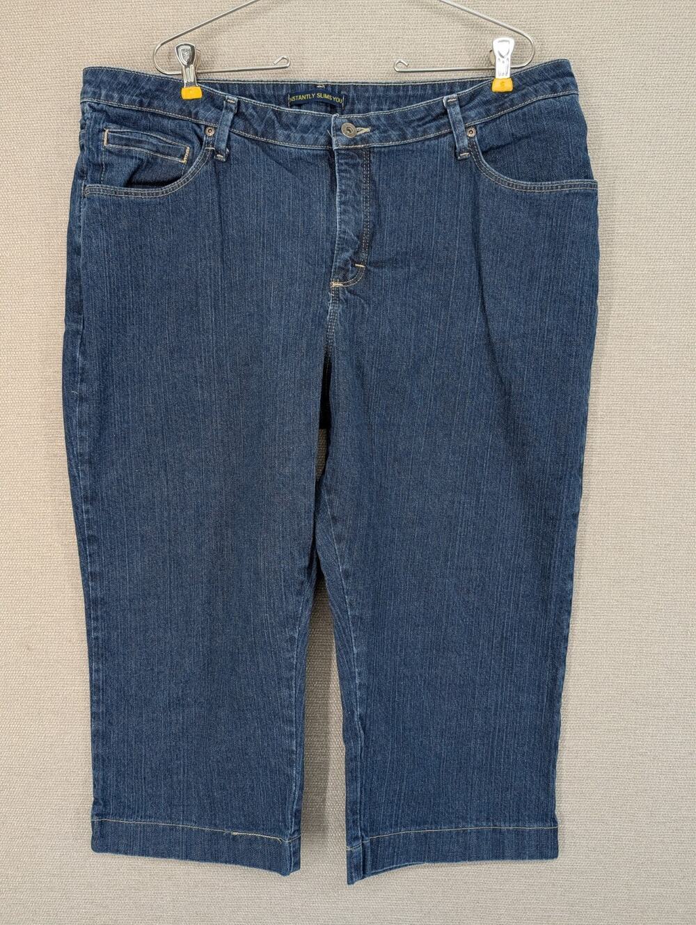 Lee Riders Blue Capri Jeans 20W M Stretch Instantly Slims You -072615